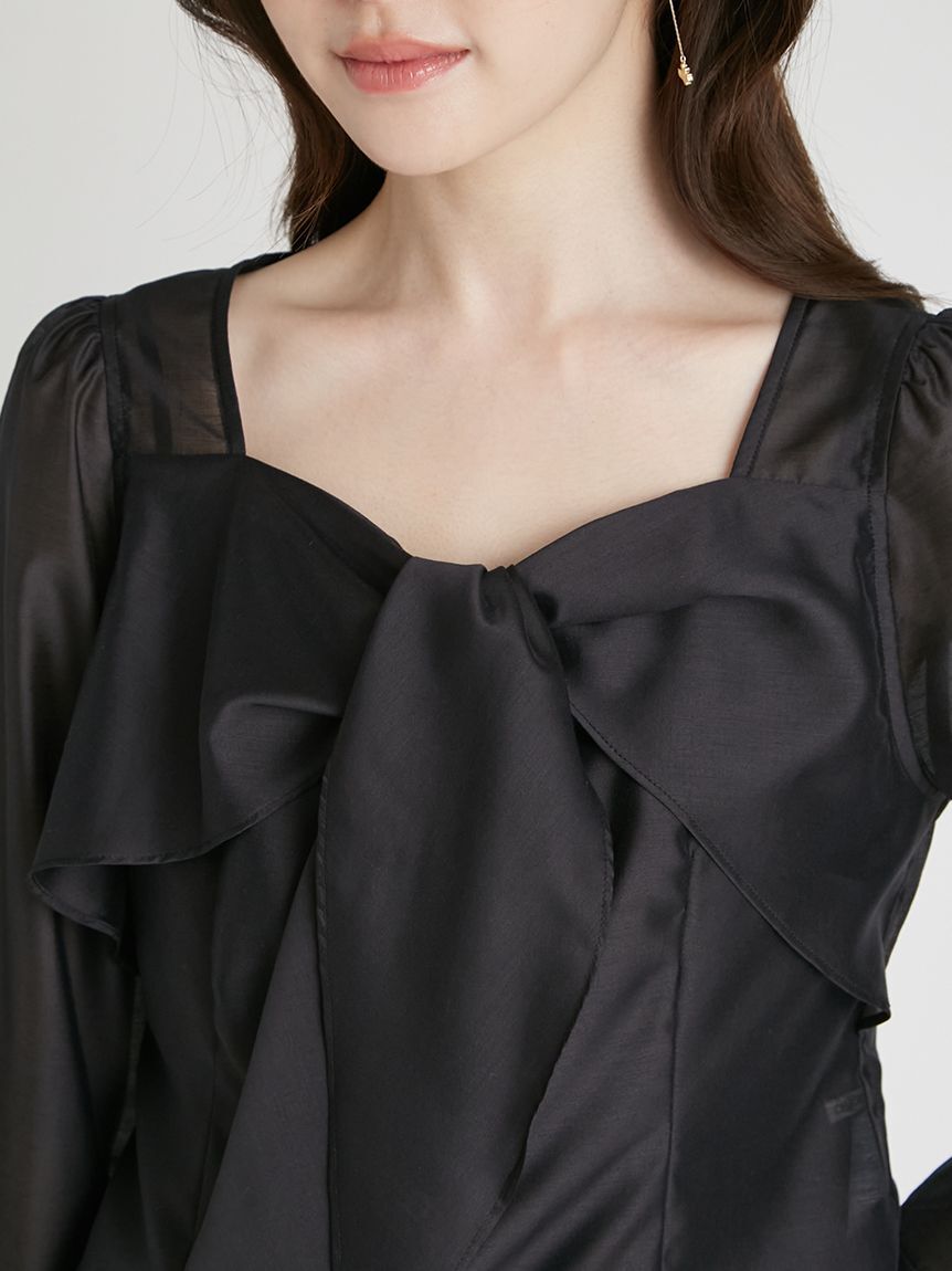 CELFORD「ノット付きシアーブラウス」|シャツ・ブラウス|