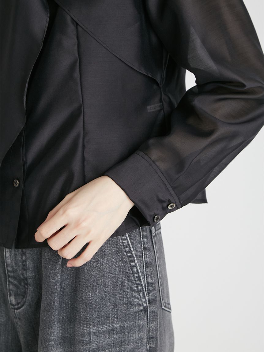 CELFORD「ノット付きシアーブラウス」|シャツ・ブラウス|