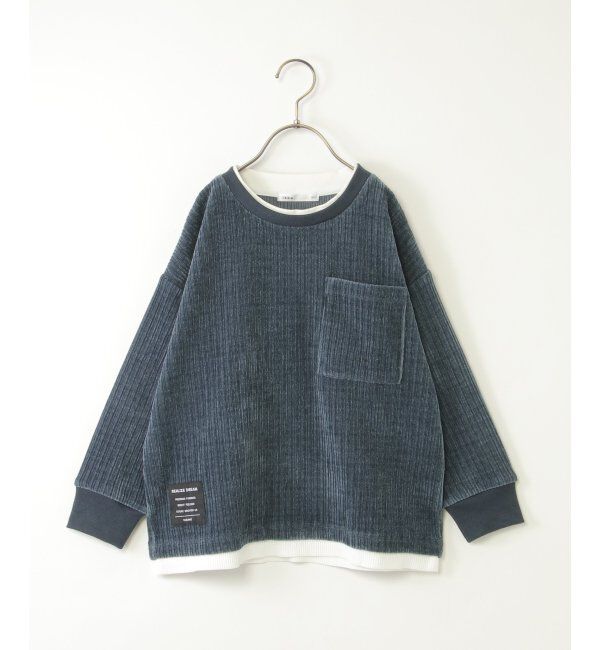 ikka kids「カットコールポケ付きレイヤープルオーバー（120~160cm）」|Tシャツ・カットソー|ブルー