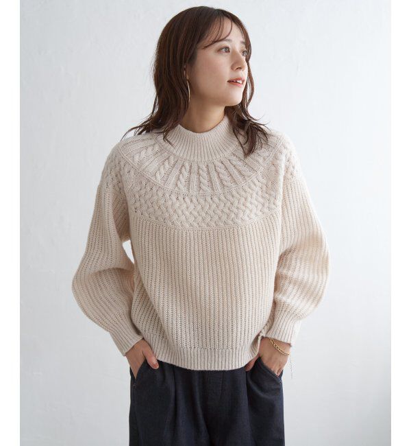 ikka「求心編みニットプルオーバー」|プルオーバー|