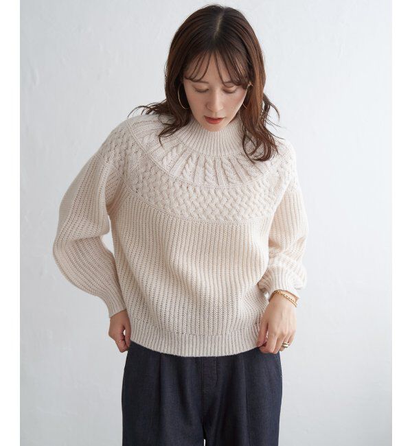 ikka「求心編みニットプルオーバー」|プルオーバー|