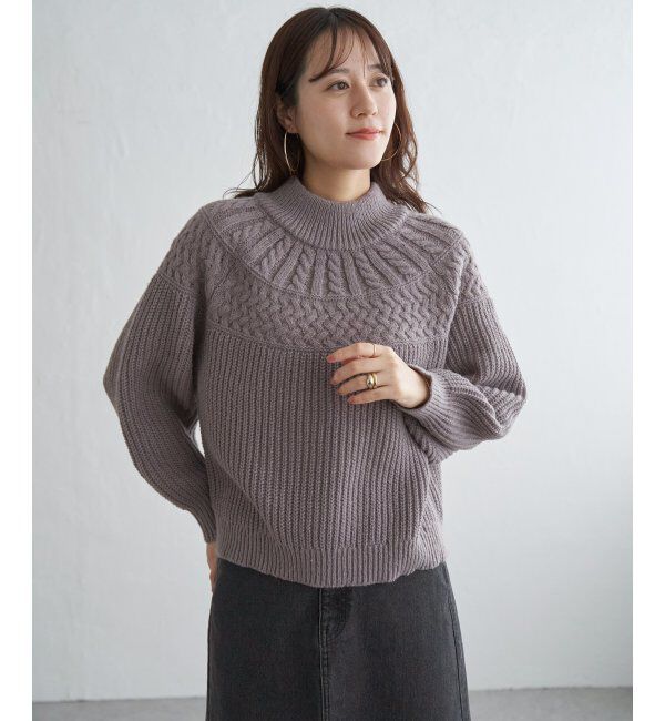 ikka「求心編みニットプルオーバー」|プルオーバー|