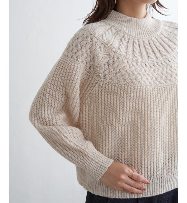 ikka「求心編みニットプルオーバー」|プルオーバー|