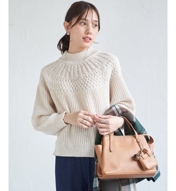 ikka「求心編みニットプルオーバー」|プルオーバー|アイボリー