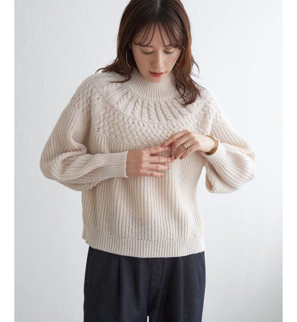 ikka「求心編みニットプルオーバー」|プルオーバー|