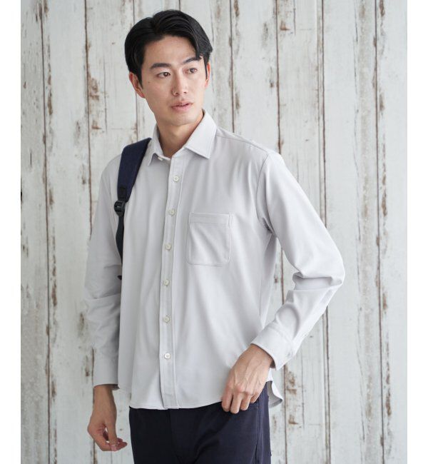 IKKA LOUNGE「GOKU楽ワークワッフルスイスカラーシャツ」|シャツ・ブラウス|