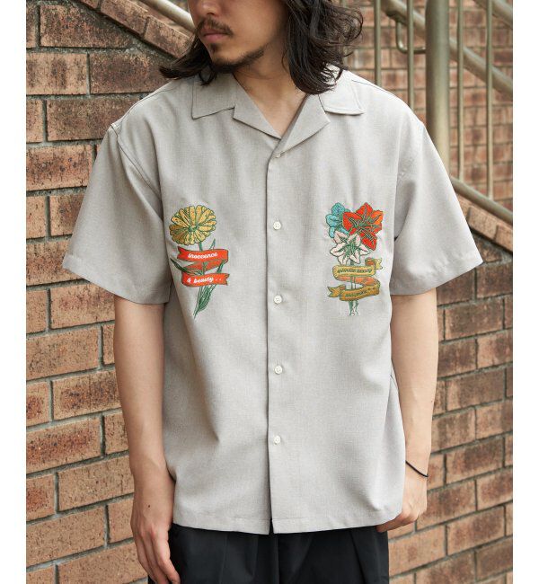 VENCE share style「フラワー刺繍半袖シャツ」|シャツ・ブラウス|