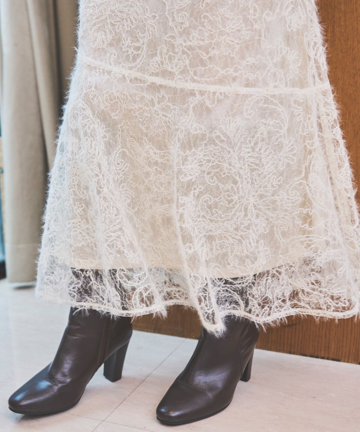 アンドクチュール「へアリーレースマーメイドスカート」|フレア|