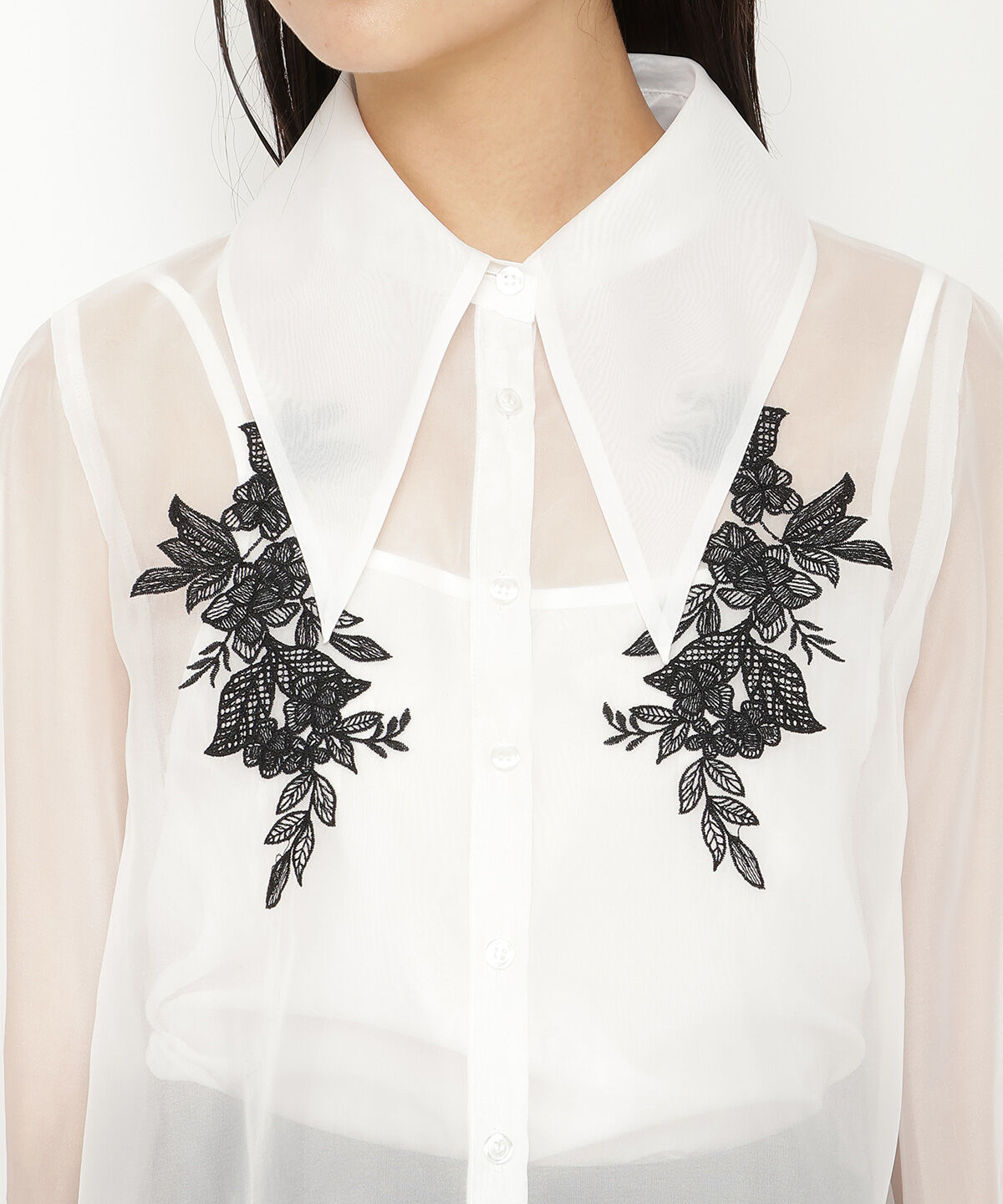 REDYAZEL「エンブロイダリーオーガンジーブラウス」|シャツ・ブラウス|