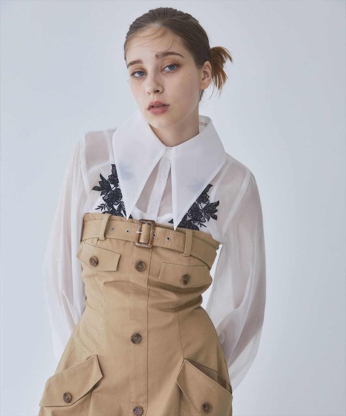 REDYAZEL「エンブロイダリーオーガンジーブラウス」|シャツ・ブラウス|