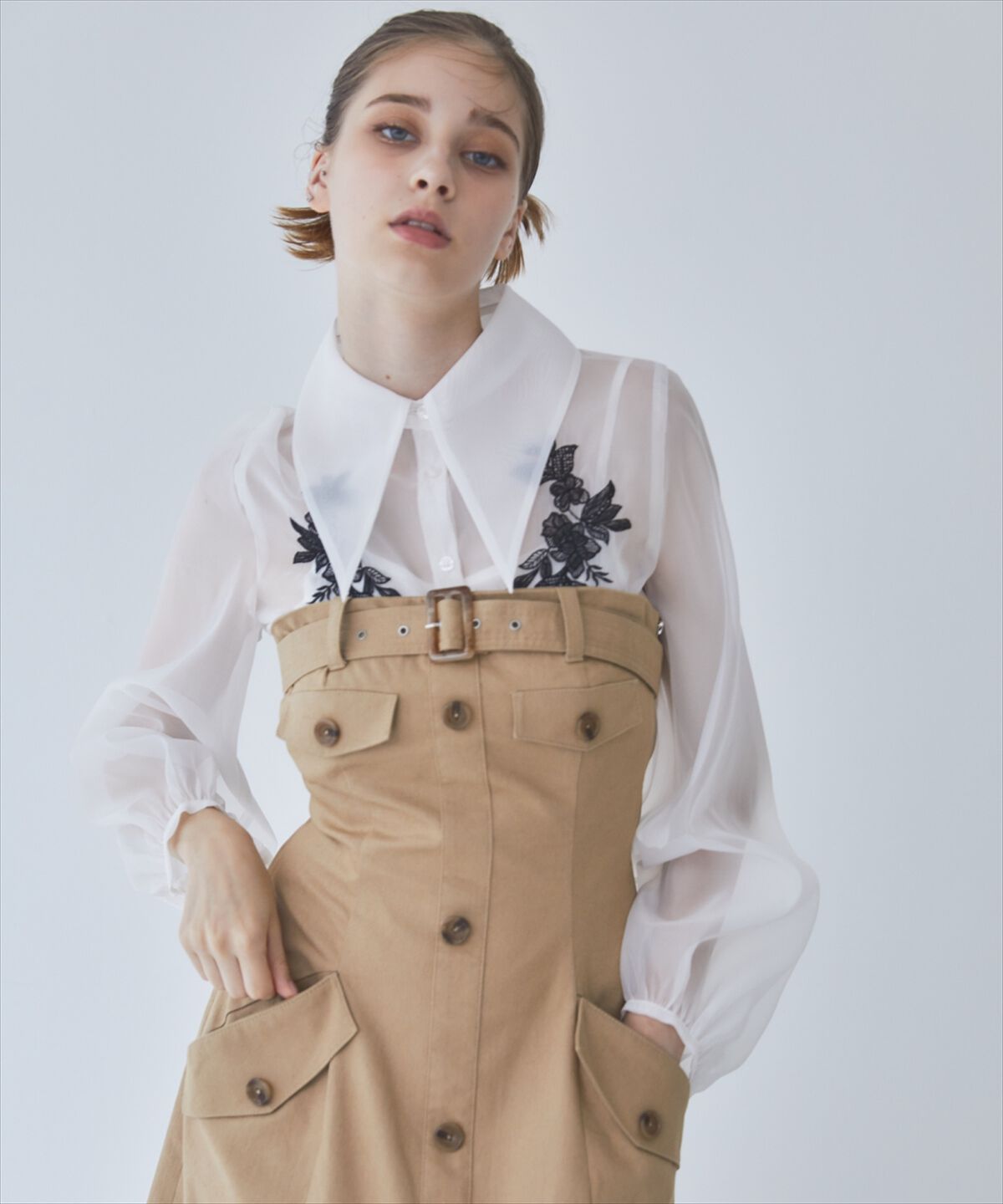 REDYAZEL「エンブロイダリーオーガンジーブラウス」|シャツ・ブラウス|