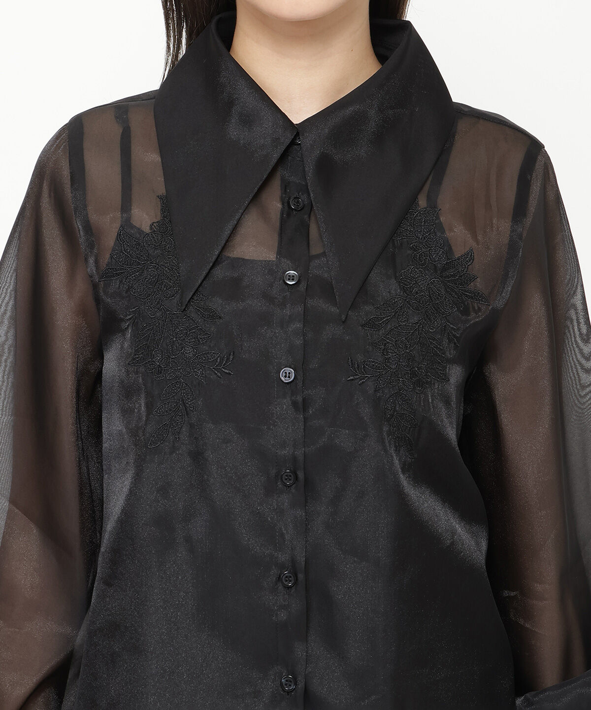 REDYAZEL「エンブロイダリーオーガンジーブラウス」|シャツ・ブラウス|