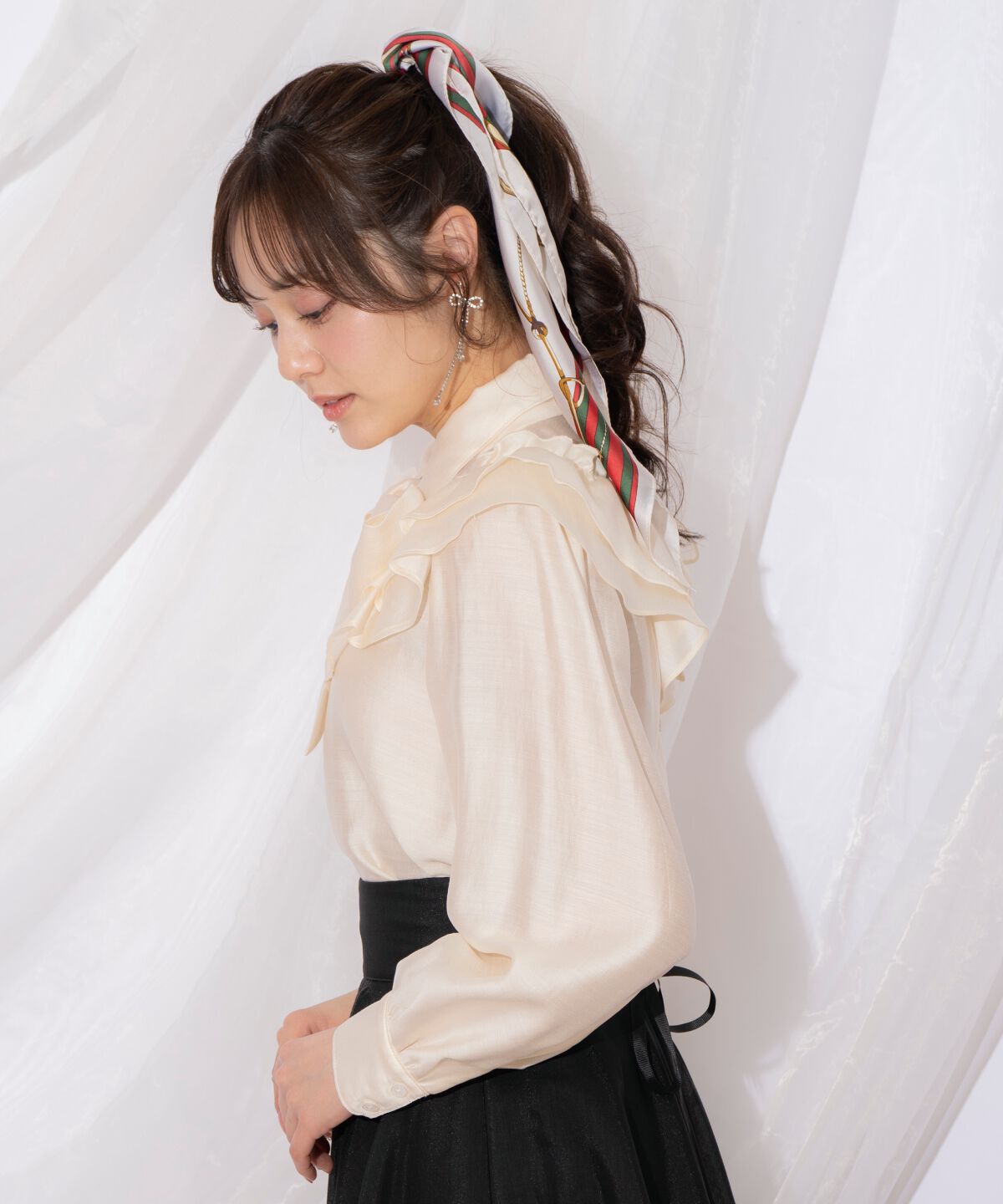 WILLSELECTION「ギャザーフリルボウタイブラウス」|シャツ・ブラウス|