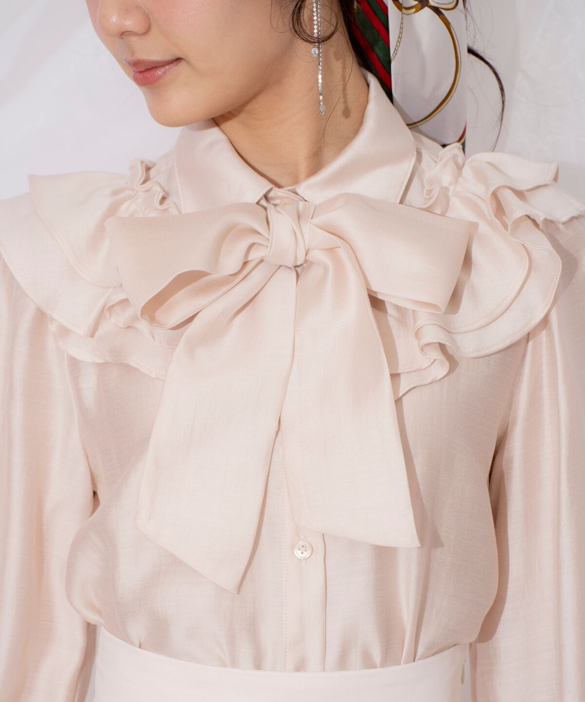 WILLSELECTION「ギャザーフリルボウタイブラウス」|シャツ・ブラウス|
