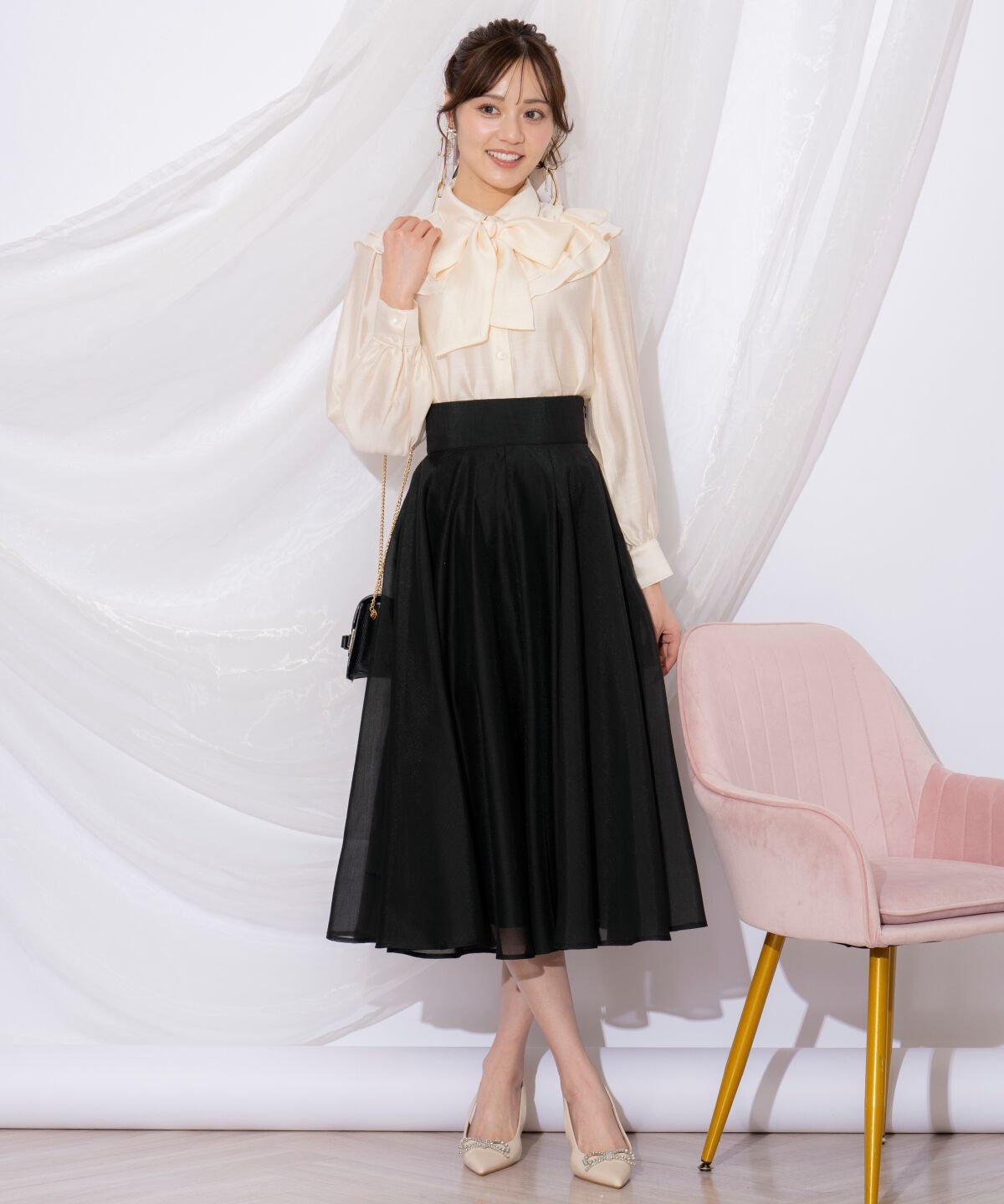 WILLSELECTION「ギャザーフリルボウタイブラウス」|シャツ・ブラウス|