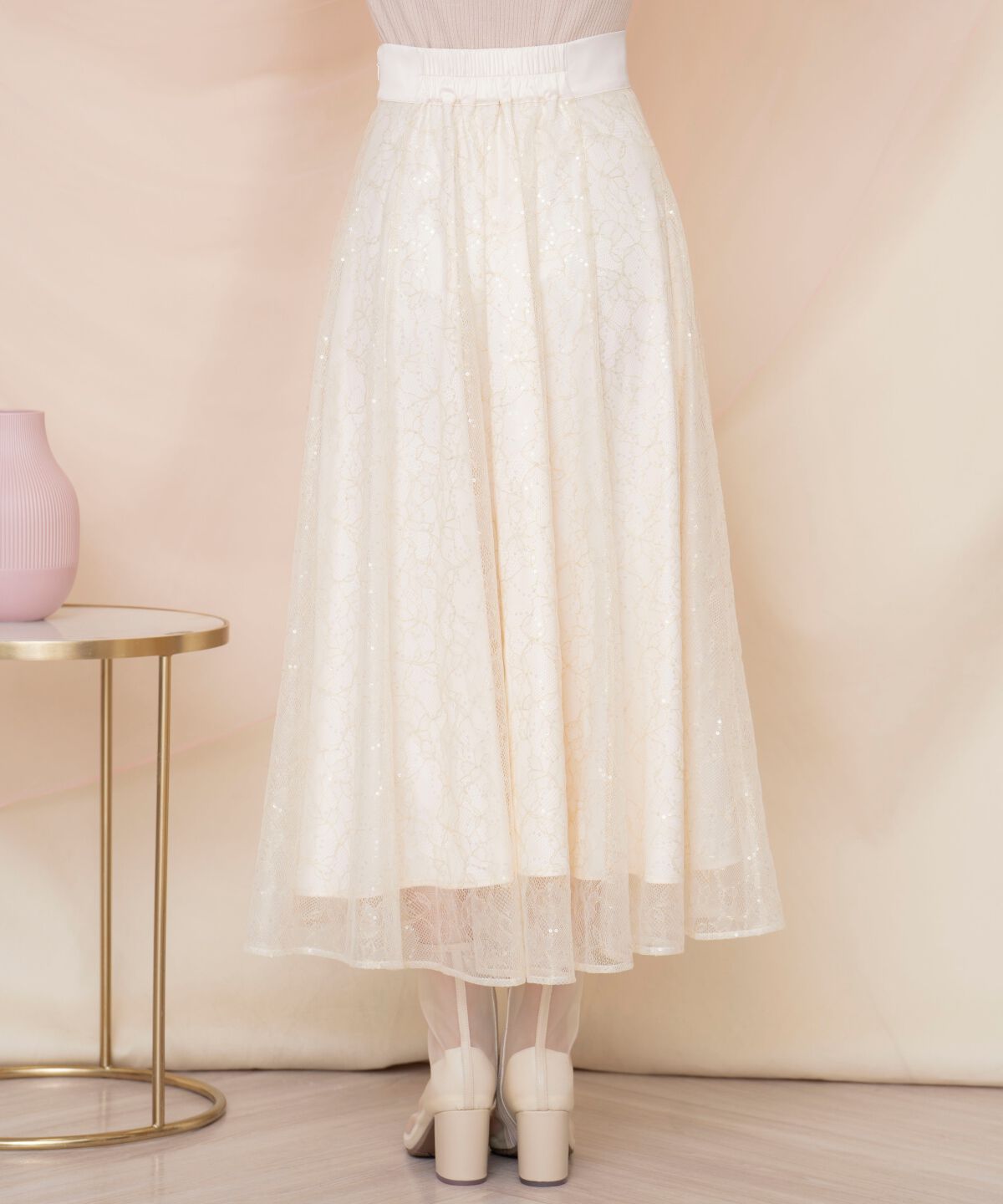 WILLSELECTION「スパンコール付きチュールスカート」|フレア|