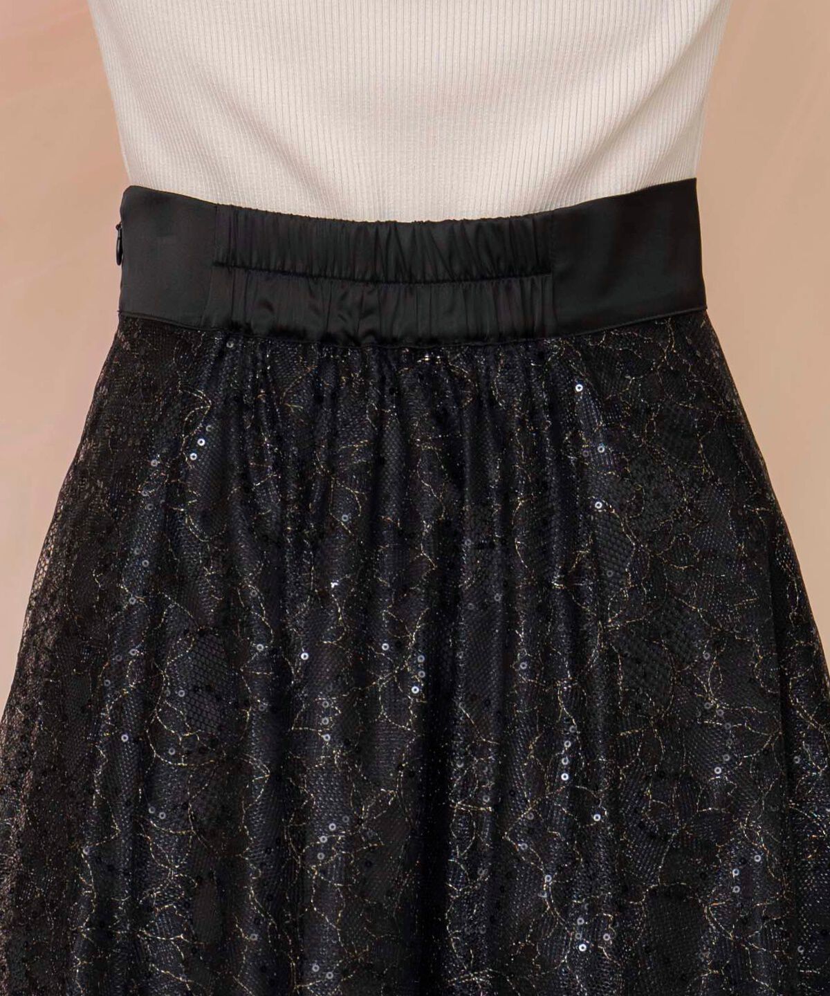 WILLSELECTION「スパンコール付きチュールスカート」|フレア|