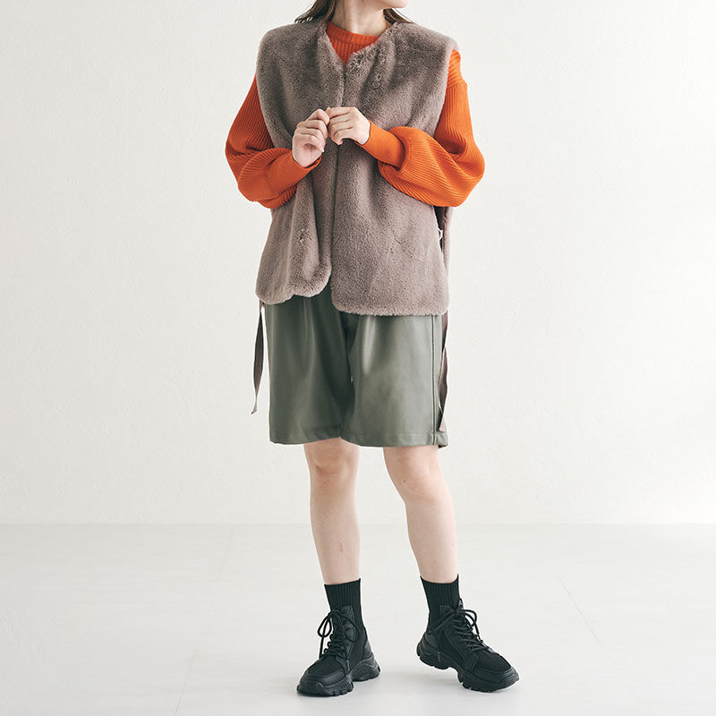 ORiental TRaffic「トラックソールレースアップニットブーツ/31438」|ショートブーツ|