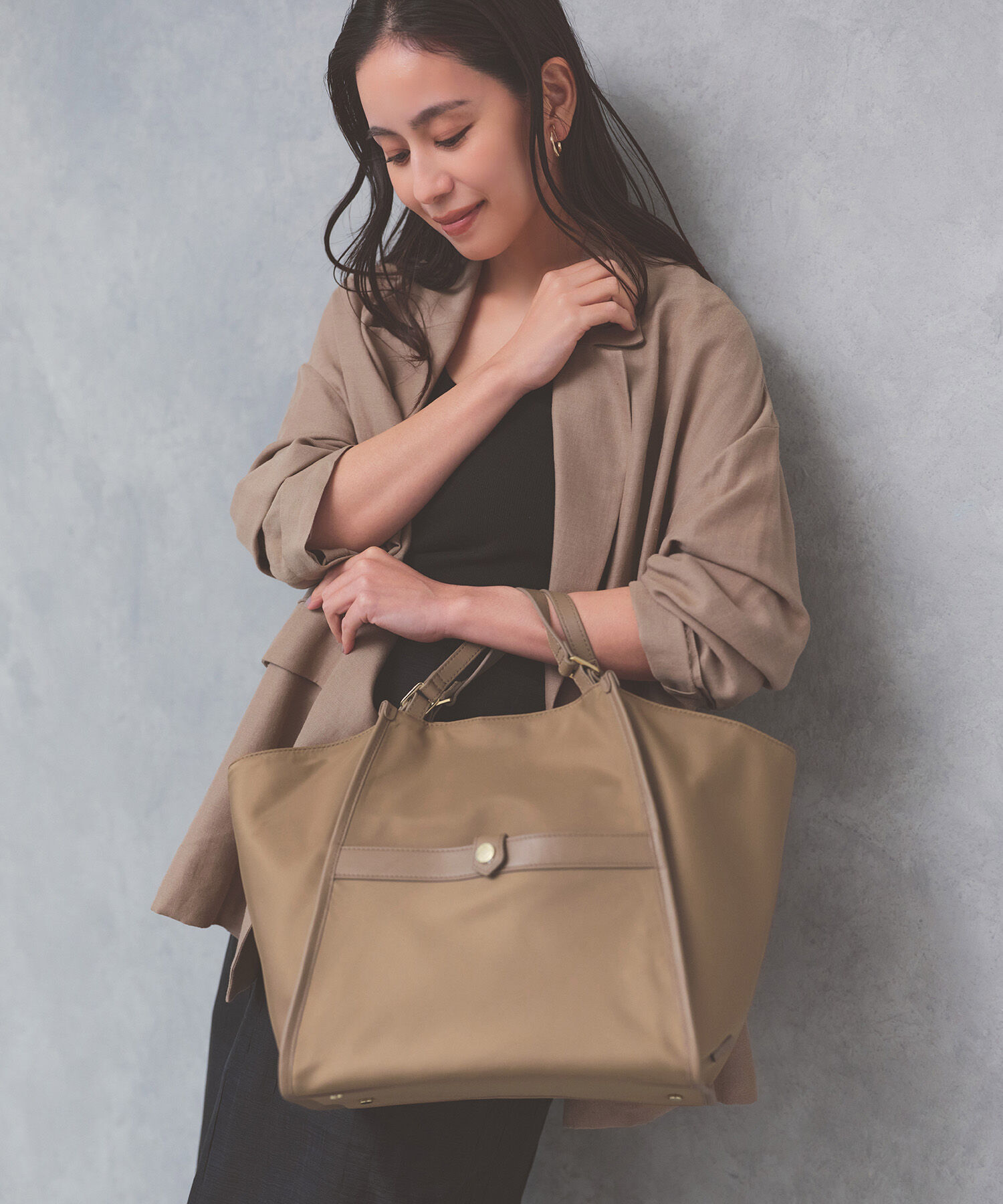 TOPKAPI TREASURE「【TREASURE TOPKAPI】ナイロン 2way レザーハンドル トートバッグ 」|トートバッグ|