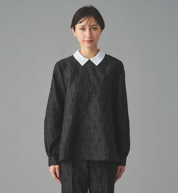 UNITED ARROWS「GISHA 2トーン ジャガード ブラウス」|シャツ・ブラウス|