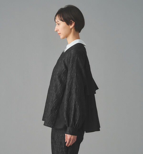 UNITED ARROWS「GISHA 2トーン ジャガード ブラウス」|シャツ・ブラウス|