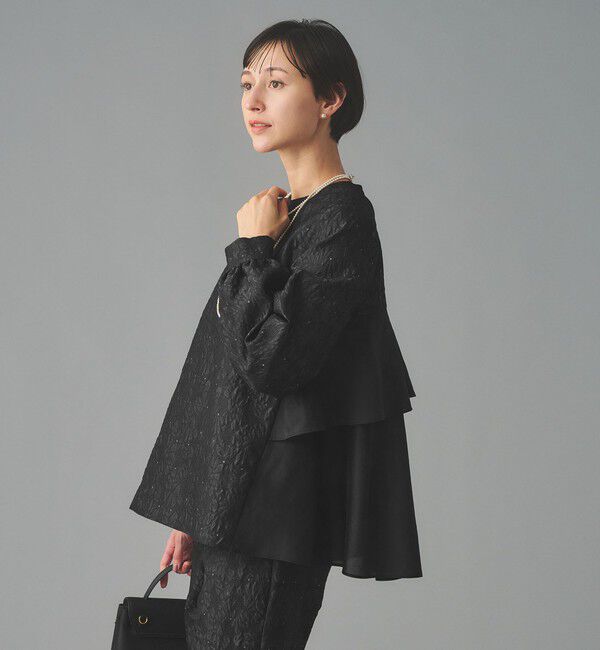 UNITED ARROWS「GISHA 2トーン ジャガード ブラウス」|シャツ・ブラウス|