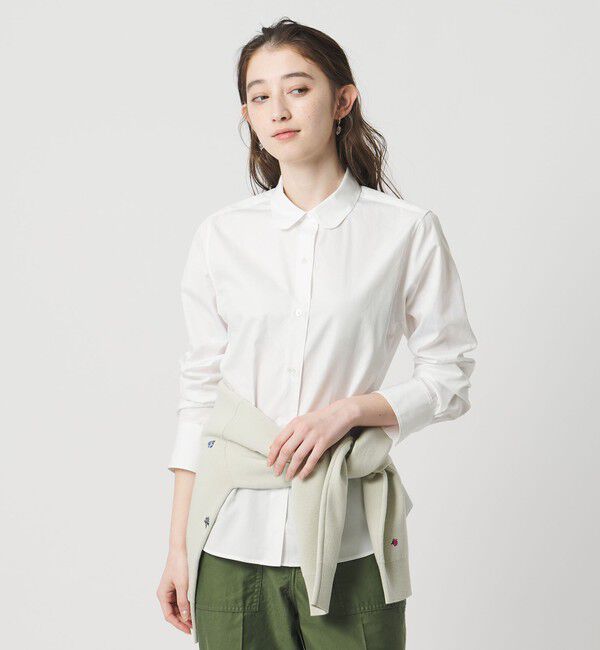 UNITED ARROWS「SOKTAS ラウンドカラー シャツ」|シャツ・ブラウス|WHITE