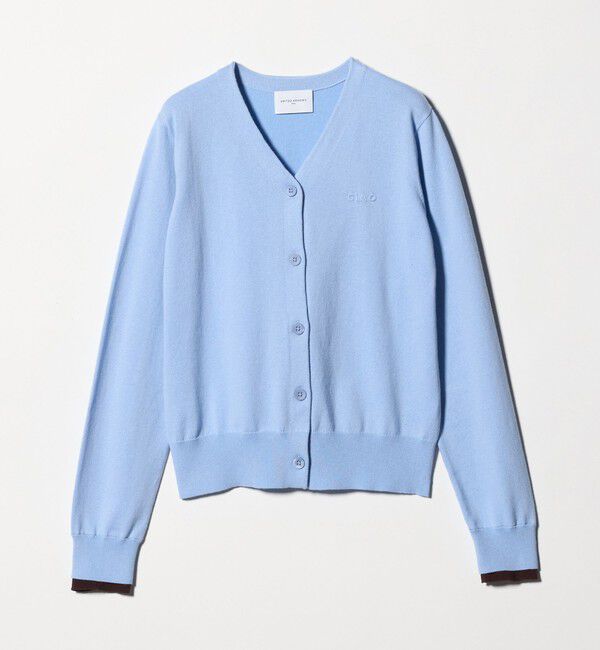 UNITED ARROWS「エンブロイダリー バイカラー カーディガン ‐ウォッシャブル‐」|カーディガン|LT.BLUE