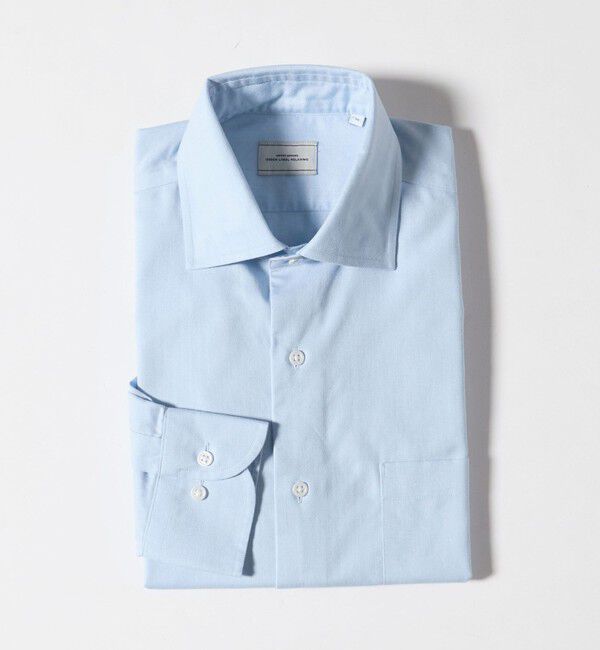 UNITED ARROWS green label relaxing「コットン ヘリンボーン ワイドカラー ドレスシャツ -形態安定-」|シャツ・ブラウス|LT.BLUE