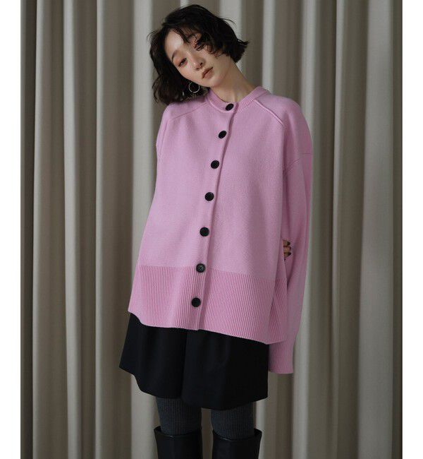 EMMEL REFINES「＜EMMEL REFINES＞EM HW ルーズ 2WAY ニット プルオーバー＆カーディガン」|カーディガン|PINK