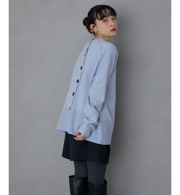 EMMEL REFINES「＜EMMEL REFINES＞EM HW ルーズ 2WAY ニット プルオーバー＆カーディガン」|カーディガン|