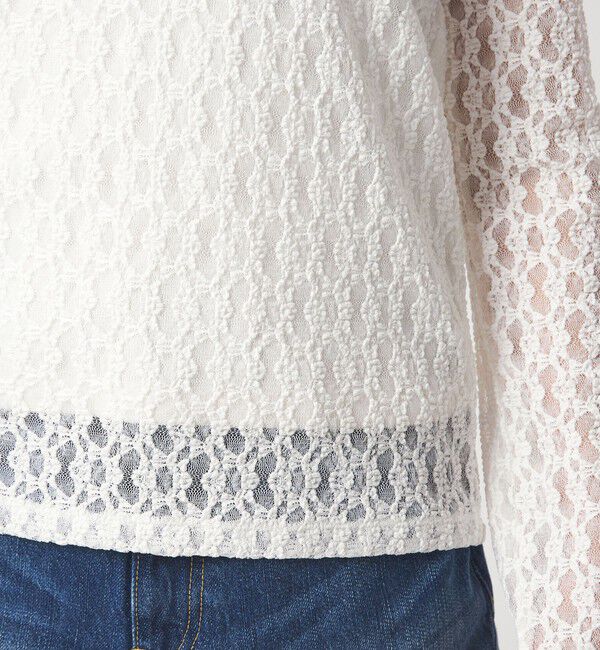 UNITED ARROWS green label relaxing「【WEB限定】＜at ease＞シャーリングレース プルオーバー カットソー」|Tシャツ・カットソー|