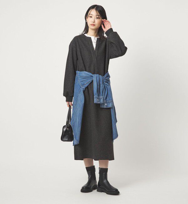 UNITED ARROWS green label relaxing「メルトンライク ワンピース」|ワンピース|DK.GRAY