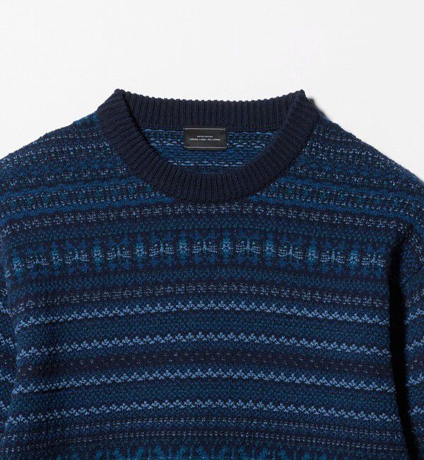 UNITED ARROWS green label relaxing「コットン フェアアイル シングルジャガード クルーネック ニット」|ニット・セーター|