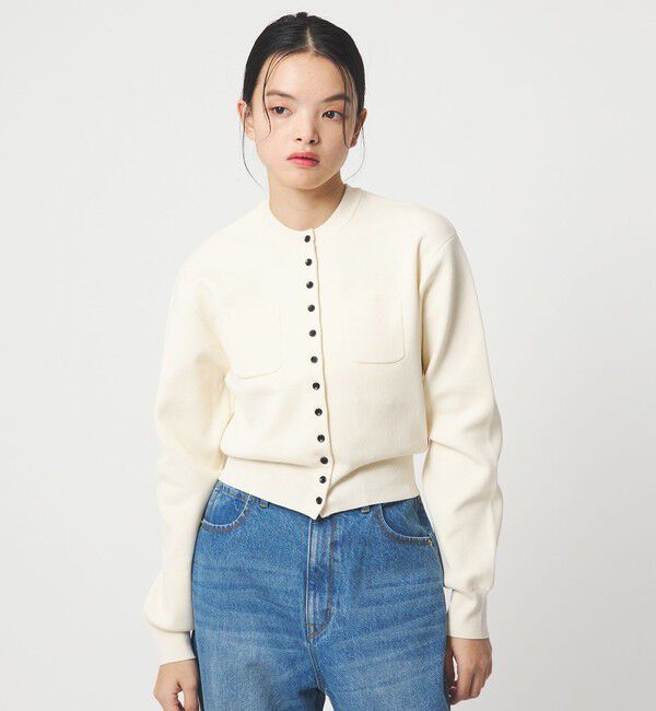 EMMEL REFINES「＜EMMEL REFINES＞EM HW スウェットライク ポケットツキ カーディガン」|カーディガン|OFF WHITE