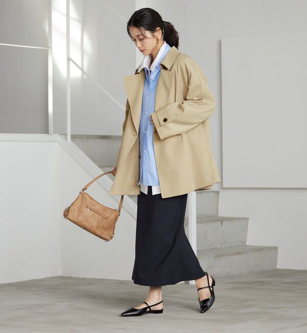 size SHORTあり］ミドル トレンチ コート 撥水（UNITED ARROWS green