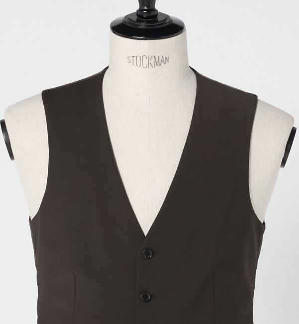 UNITED ARROWS green label relaxing「A+ TWPU トロピカル無地 スリム 5B セットアップ ベスト -ウォッシャブル-」|スーツ|