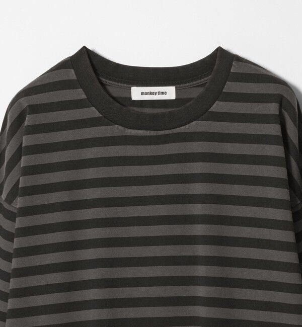 MONKEY TIME「ウォッシュド ボーダー ロングスリーブ Tシャツ」|Tシャツ・カットソー|