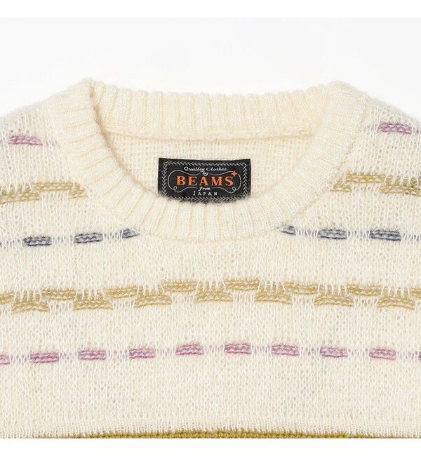 BEAMS PLUS「Crew Jacquard Stripe」|ニット・セーター|
