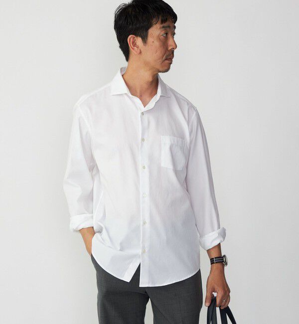 SHIPS「SHIPS:〈接触冷感〉 セミワイドカラー アイスコットン ロングスリーブ シャツ」|シャツ・ブラウス|