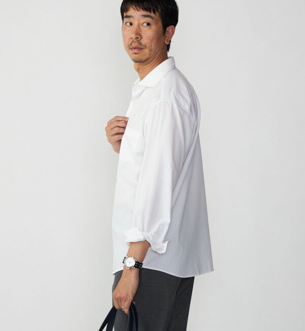 SHIPS「SHIPS:〈接触冷感〉 セミワイドカラー アイスコットン ロングスリーブ シャツ」|シャツ・ブラウス|