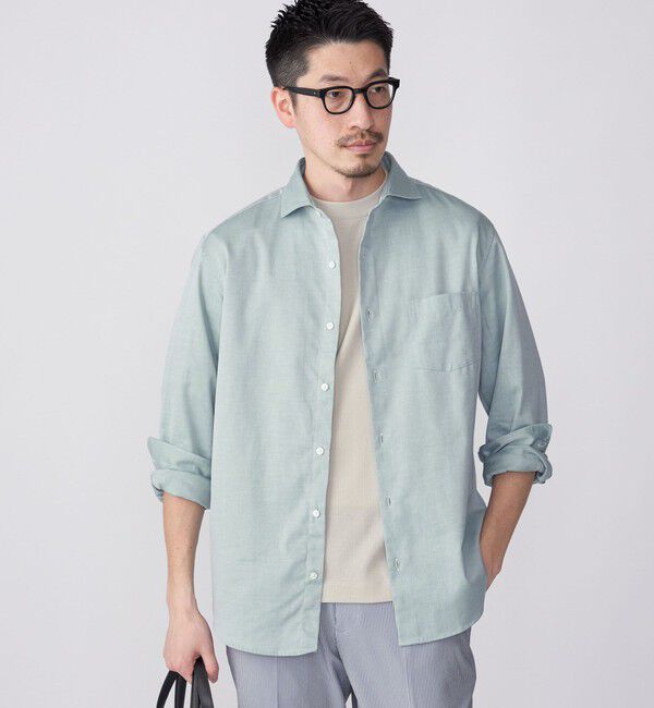 SHIPS「SHIPS:〈接触冷感〉 セミワイドカラー アイスコットン ロングスリーブ シャツ」|シャツ・ブラウス|