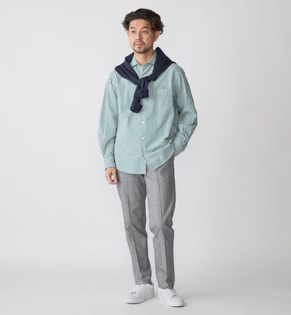 SHIPS「SHIPS:〈接触冷感〉 セミワイドカラー アイスコットン ロングスリーブ シャツ」|シャツ・ブラウス|