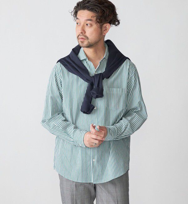 SHIPS「SHIPS:〈接触冷感〉 セミワイドカラー アイスコットン ロングスリーブ シャツ」|シャツ・ブラウス|