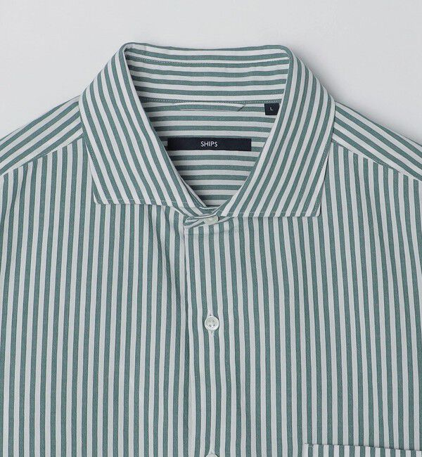 SHIPS「SHIPS:〈接触冷感〉 セミワイドカラー アイスコットン ロングスリーブ シャツ」|シャツ・ブラウス|