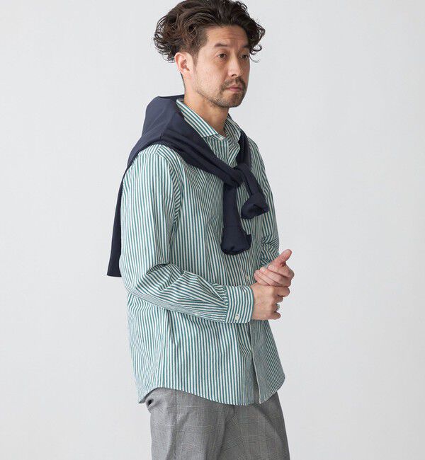 SHIPS「SHIPS:〈接触冷感〉 セミワイドカラー アイスコットン ロングスリーブ シャツ」|シャツ・ブラウス|