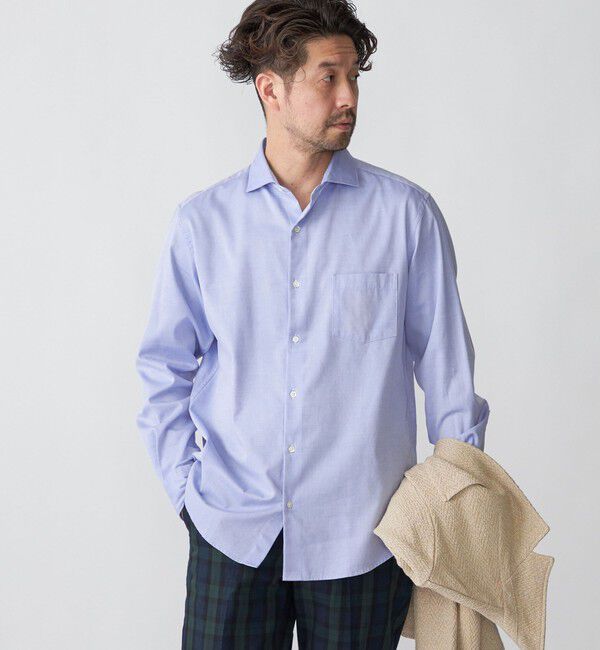 SHIPS「SHIPS:〈接触冷感〉 セミワイドカラー アイスコットン ロングスリーブ シャツ」|シャツ・ブラウス|