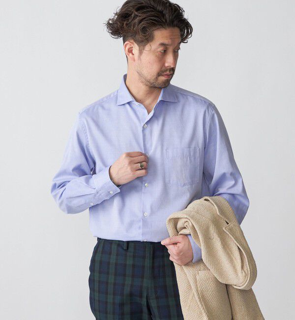 SHIPS「SHIPS:〈接触冷感〉 セミワイドカラー アイスコットン ロングスリーブ シャツ」|シャツ・ブラウス|