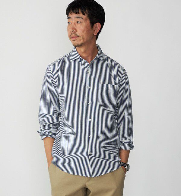 SHIPS「SHIPS:〈接触冷感〉 セミワイドカラー アイスコットン ロングスリーブ シャツ」|シャツ・ブラウス|