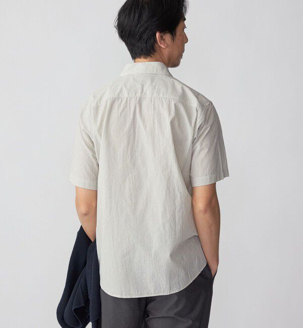 SHIPS「SHIPS: ボイル セミワイドカラー ストライプ ショートスリーブ シャツ」|シャツ・ブラウス|